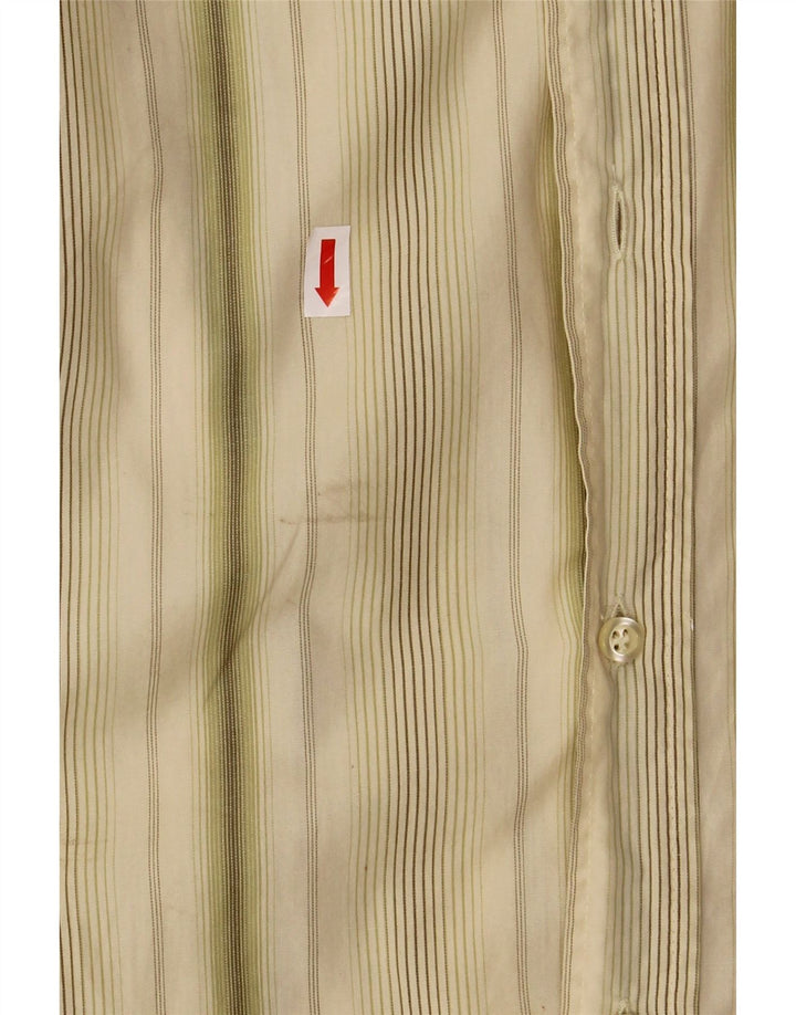BENETTON Mens Shirt Medium Green Striped Vintage Benetton and Second-Hand Benetton from Messina Hembry 
