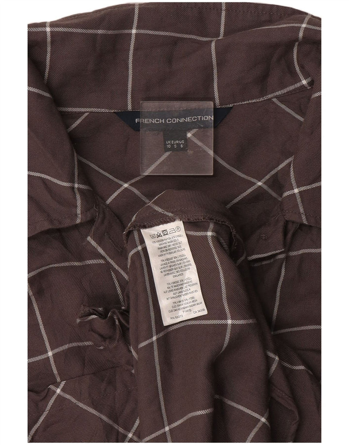 French Connection Dame Langærmet Shift Dress UK 10 Small Grey Check