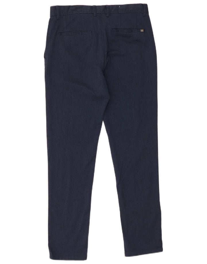 Zara Mens Slim Chino Trousers EU 38 Small W30 L29 Navy Blue Polyester