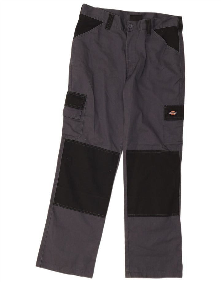 Dickies Mens Straight Cargo Trousers W32 L30 Grey Colourblock Polyester