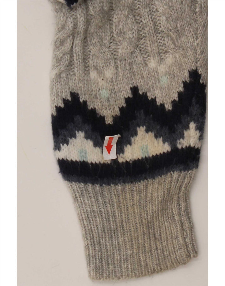 Marks & Spencer Damski sweter rozpinany UK 14 Średni szary Fair Isle