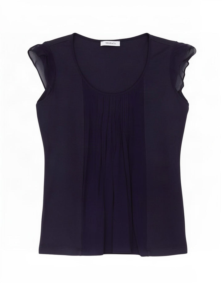Max & Co. Damen Blusenoberteil UK 12 Medium Marineblau