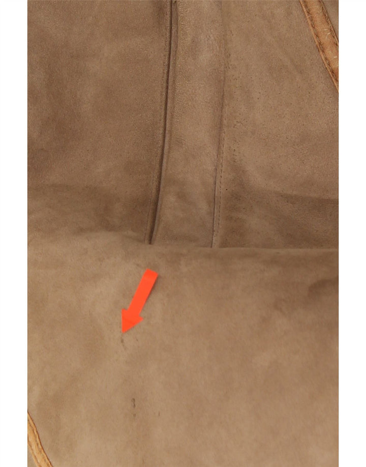 VINTAGE Womens Shearling Coat UK 16 Large Brown