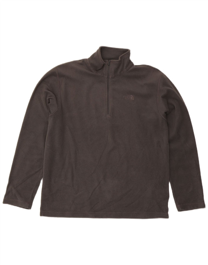 The North Face Mens Zip Neck Fleece Jumper Large Grey Polyester