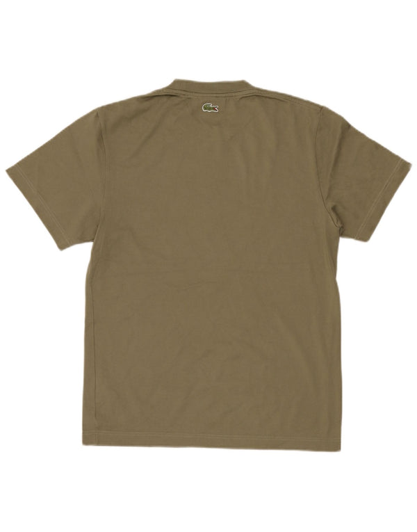 Ανδρικό γραφικό μπλουζάκι Lacoste Classic Fit Top size 2 XS Χακί βαμβακερό