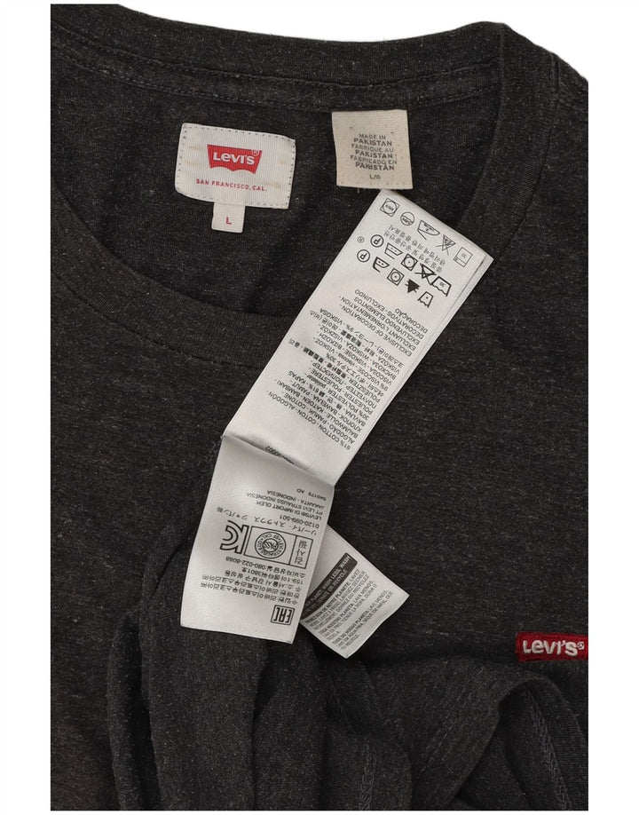 LEVI'S Mens T-Shirt Top Large Grey Flecked Cotton