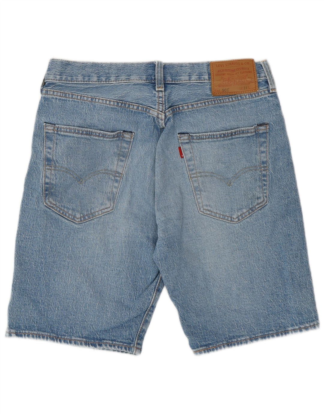LEVI'S Herre 501 Distressed Denim Shorts W31 Medium Blue Cotton