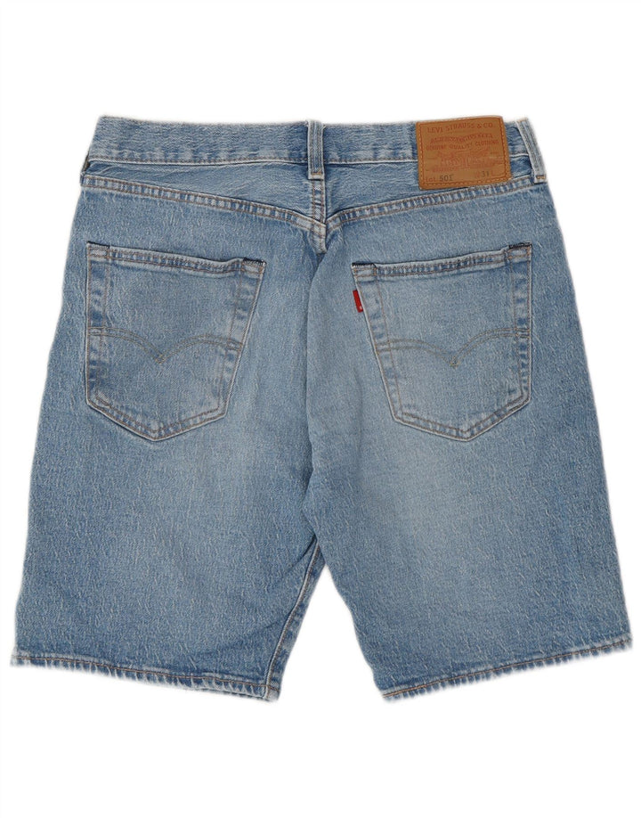 LEVI'S Herre 501 Distressed Denim Shorts W31 Medium Blue Cotton