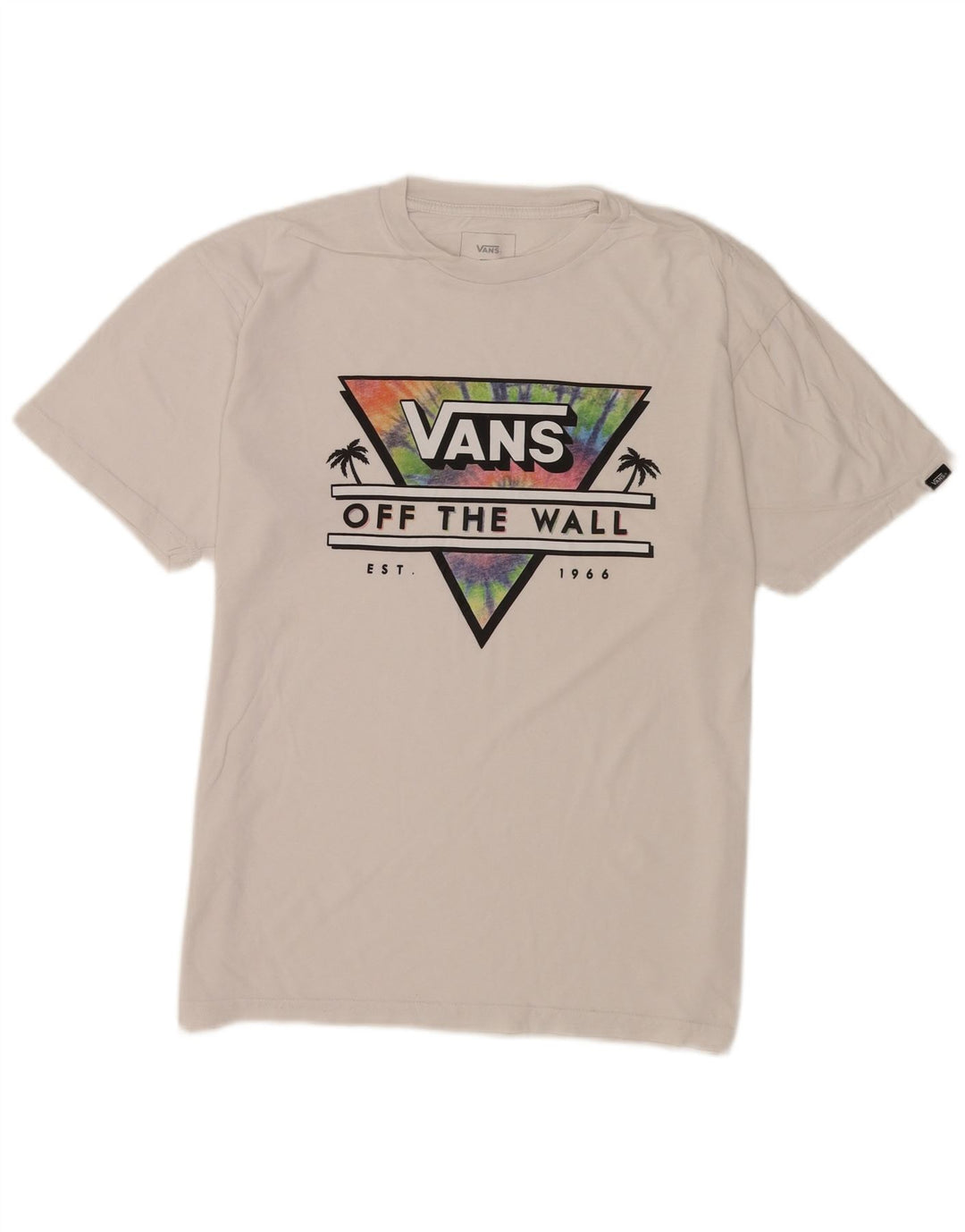 Vans Herre Classic Fit Grafisk T-Shirt Top Medium Hvid Bomuld