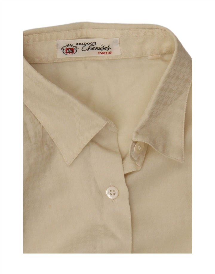 VINTAGE Womens Shirt Blouse UK 16 Large Beige Vintage Vintage and Second-Hand Vintage from Messina Hembry 