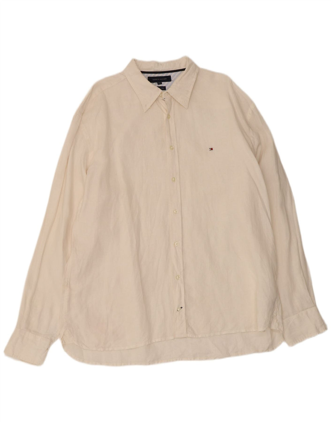Tommy Hilfiger Herrenhemd 2XL Weiß Leinen