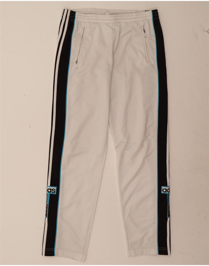 Adidas Mens Graphic Tracksuit Trousers Medium White Colourblock Polyester