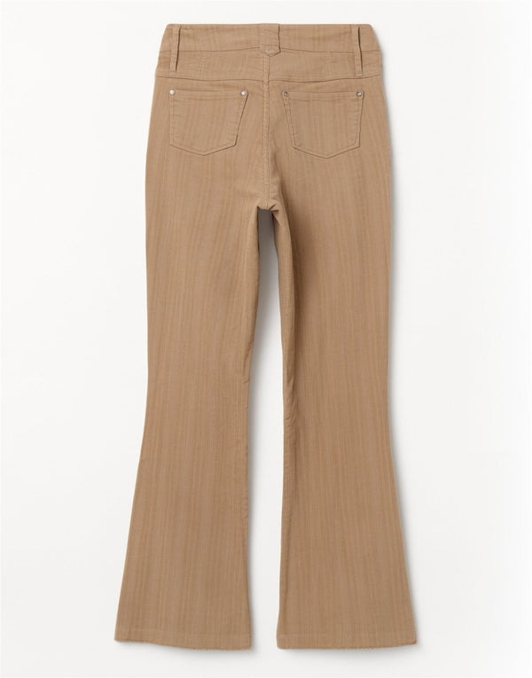 Miss Posh Womens Low Waist Corduroy Trousers UK 12 Medium W32 L32 Beige