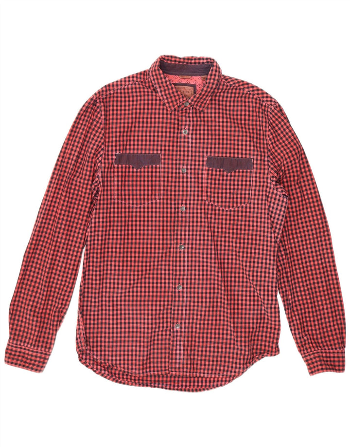 Guess Mens Slim Fit ing Közepes piros gingham pamut