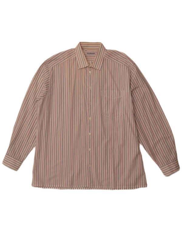 Camicia da uomo CACHAREL taglia 43 XL gessato bianco sporco