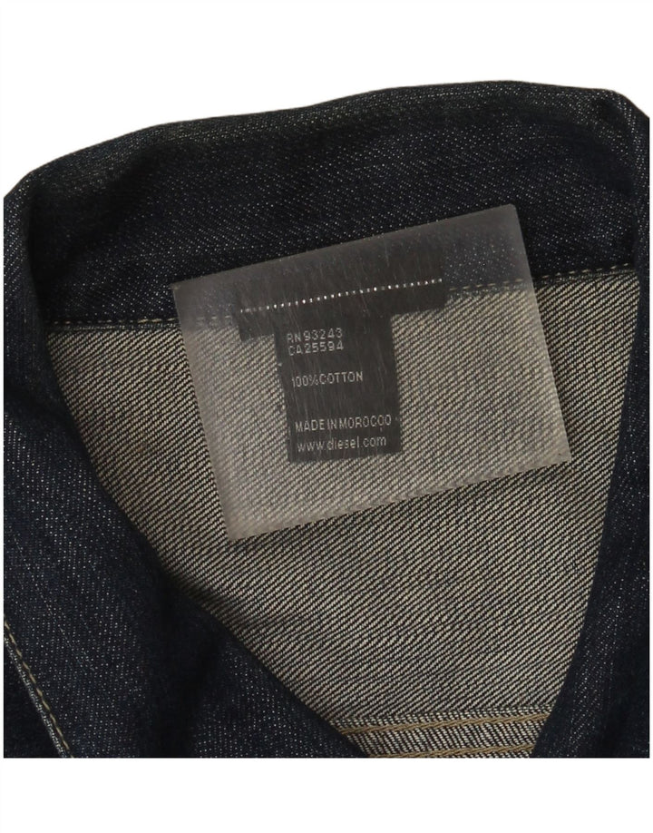 Diesel Mens Denim Jacket UK 44 2XL Navy Blue Cotton