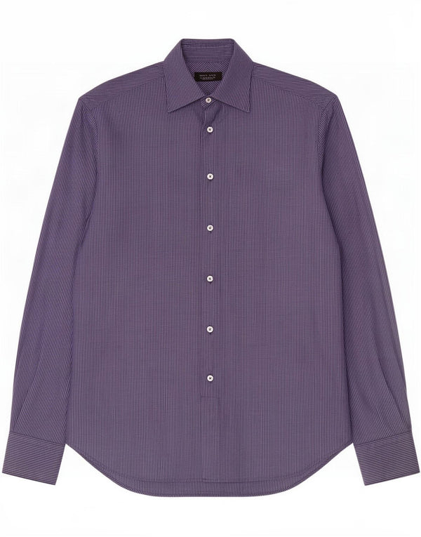 Zara Mens Shirt EU 42 Large Navy Blue Pinstripe