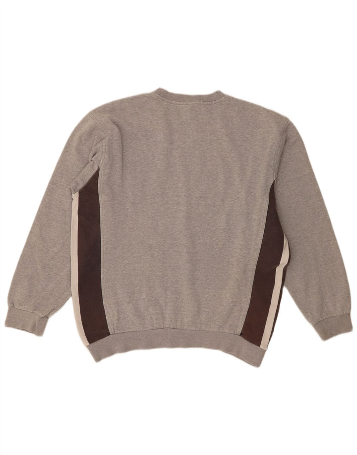 Nike Mens Sweatshirt Jumper Large Grey Colourblock Cotton