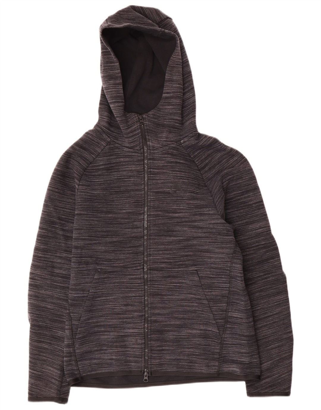 Nike Mens Zip Hoodie Sweater Small Grey Flecked Cotton