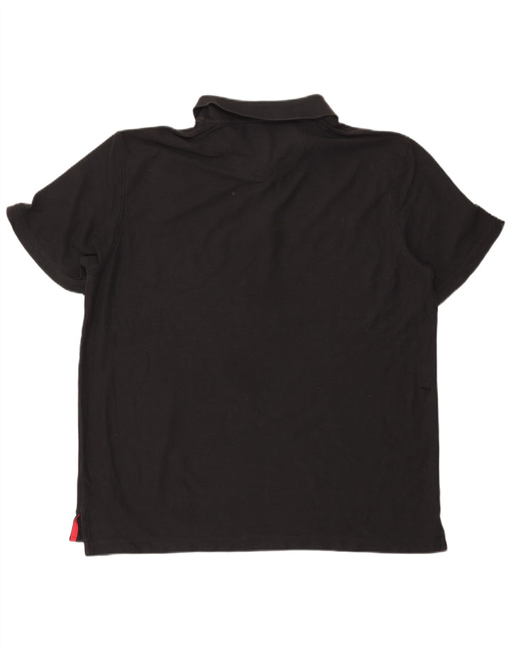 IZOD Mens Polo Shirt 2XL Black Cotton