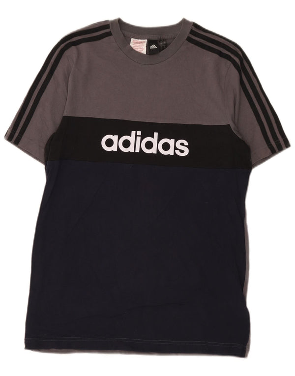 Adidas Camiseta gráfica para niño 15-16 años Gris Colorblock Algodón
