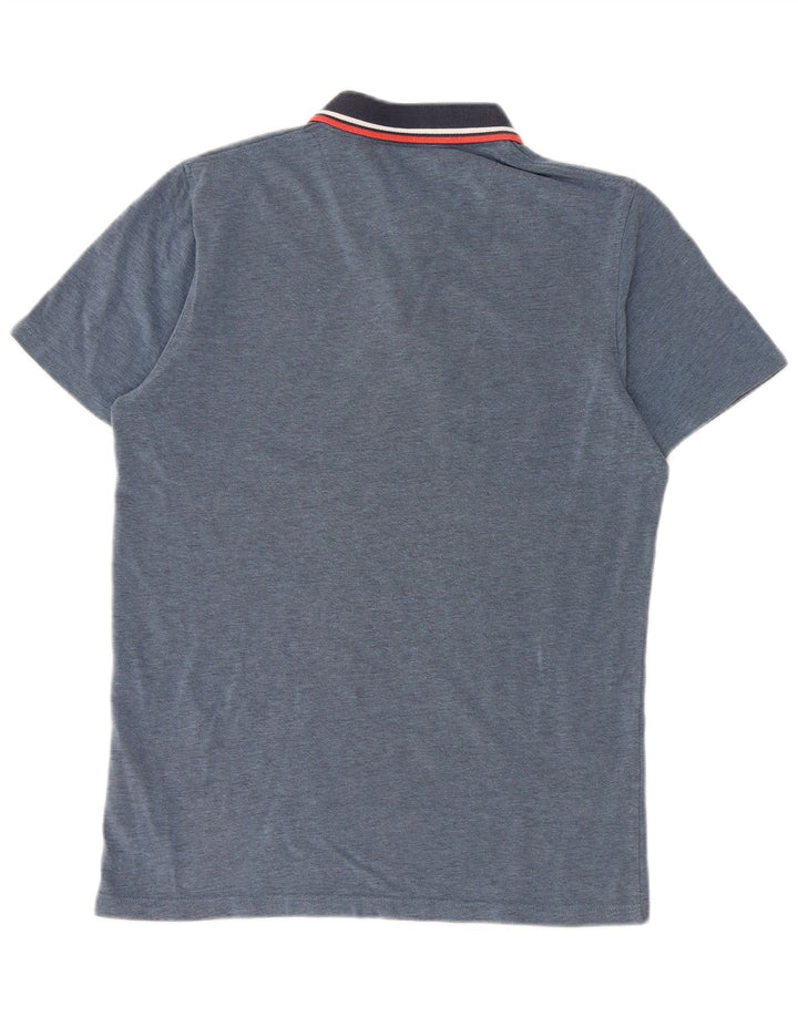 Jack & Jones Mens Polo Shirt Medium Blue Colourblock Cotton