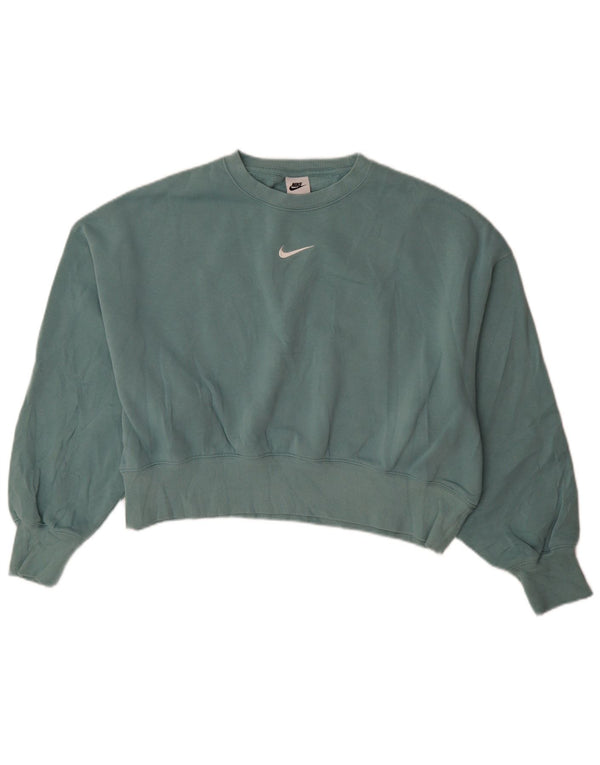 Pulover supradimensionat pentru femei Nike UK 6 XS bumbac verde