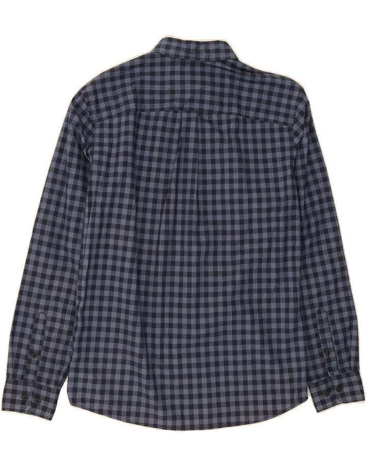 JACK & JONES Mens Slim Shirt Medium Navy Blue Gingham Cotton Vintage Jack & Jones and Second-Hand Jack & Jones from Messina Hembry 