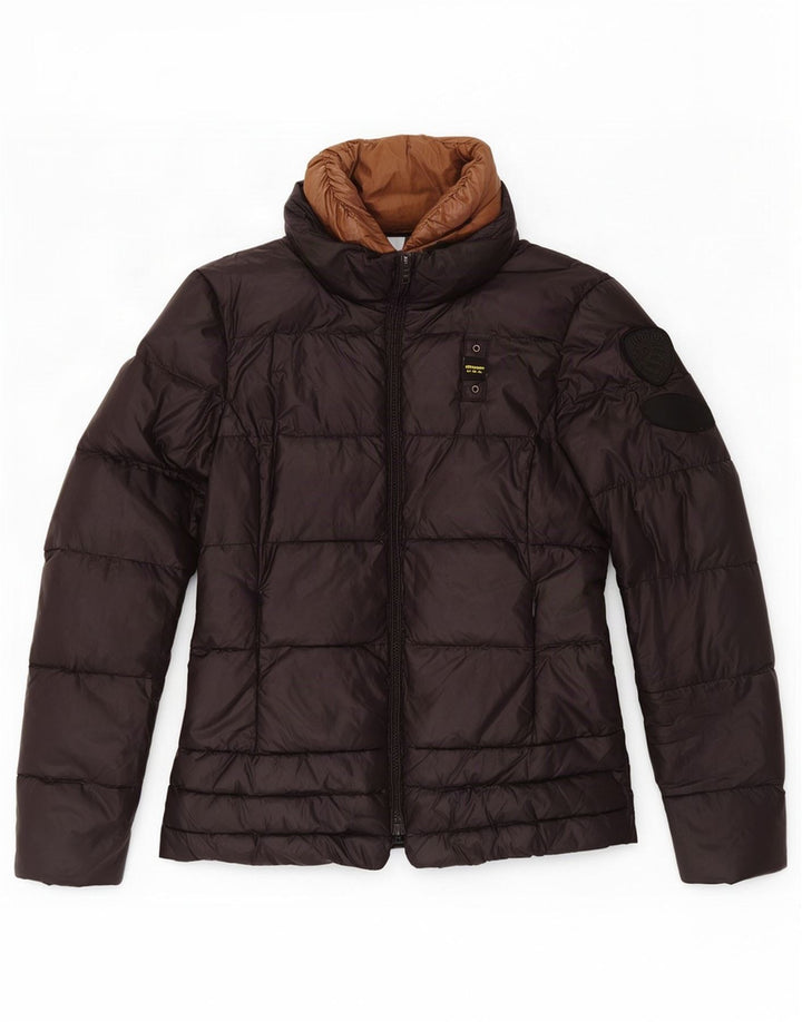 Blauer Veste matelassée à capuche pour femme UK 12 Medium Noir Polyamide