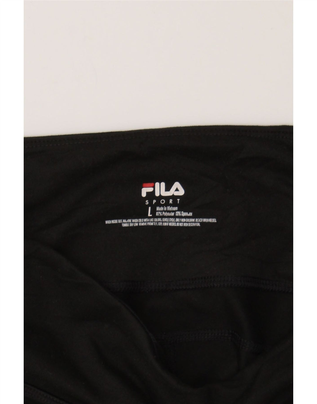 FILA Womens Capri Tracksuit Trousers UK 16 Large  Black Polyester Vintage Fila and Second-Hand Fila from Messina Hembry 