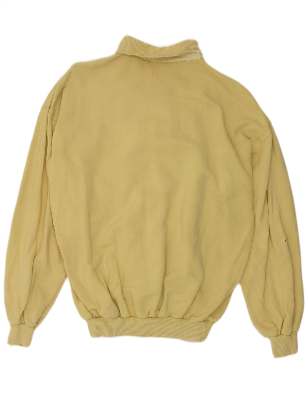 Think Pink Mens Polo Neck Sweatshirt Jumper IT 50 Medium Yellow Cotton
