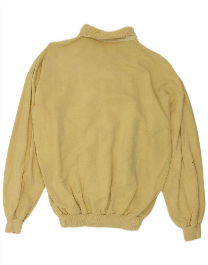 Think Pink Mens Polo Neck Sweatshirt Jumper IT 50 Medium Yellow Cotton