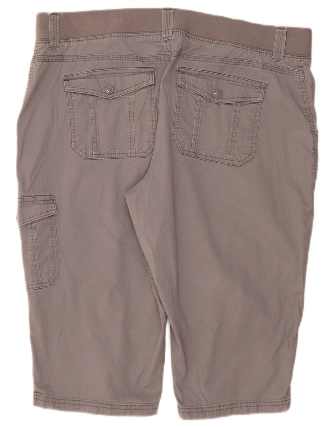Lee Womens Easy Fit Cargo Shorts US 18 2XL W40 Grey Cotton