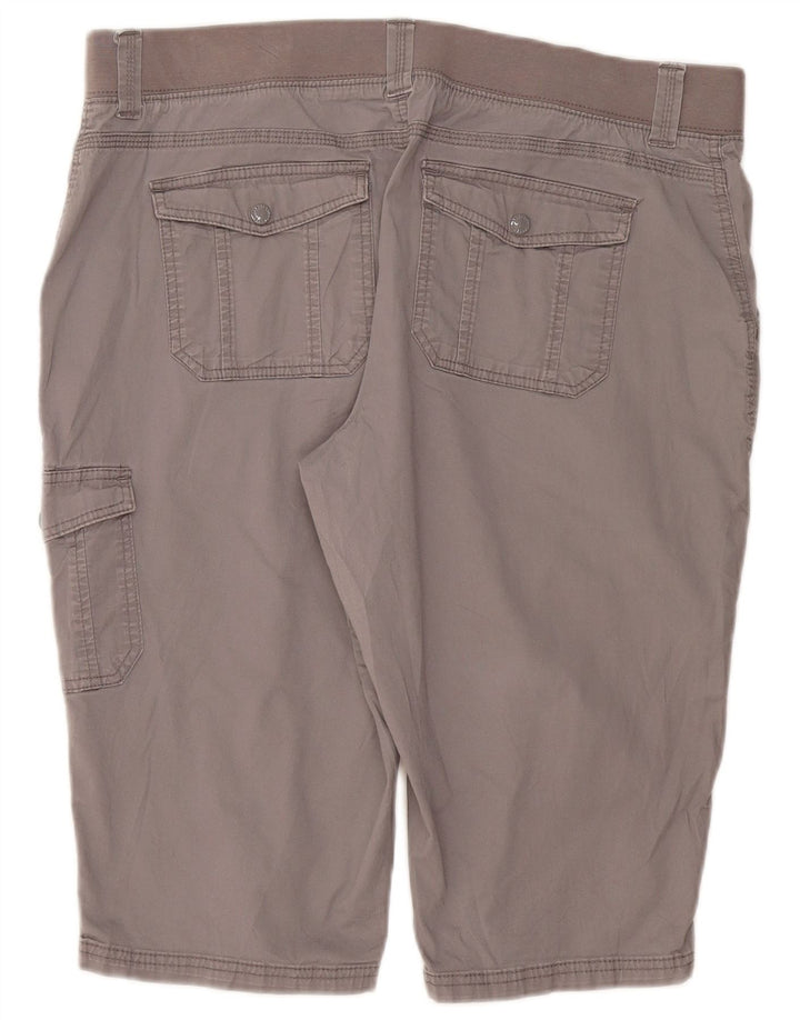 Lee Womens Easy Fit Cargo Shorts US 18 2XL W40 Grey Cotton