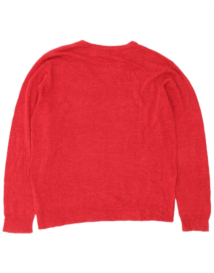 Marks & Spencer Herre V-hals sweater Stor rød akryl