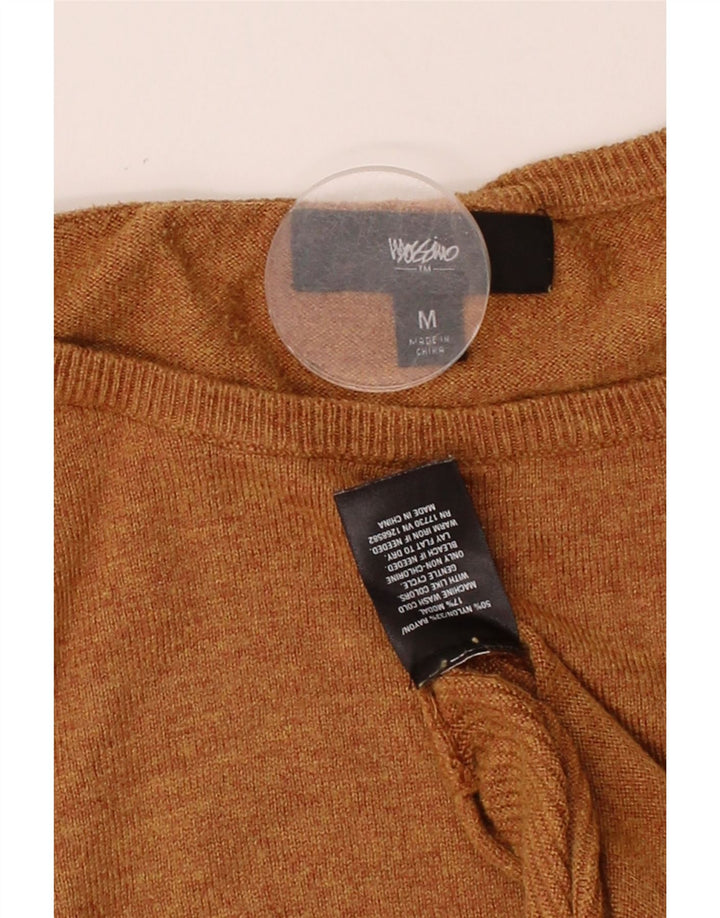 MOSSIMO Womens Oversized Boat Neck Jumper Sweater UK 14 Medium Beige Nylon Vintage Mossimo and Second-Hand Mossimo from Messina Hembry 