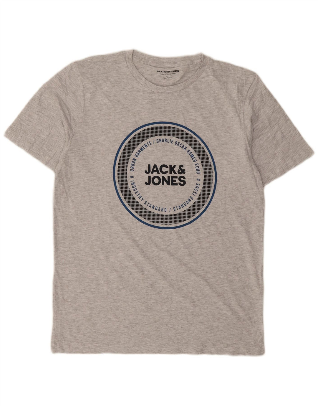 Jack & Jones T-Shirt Graphique Homme Gris Moyen Moucheté Coton