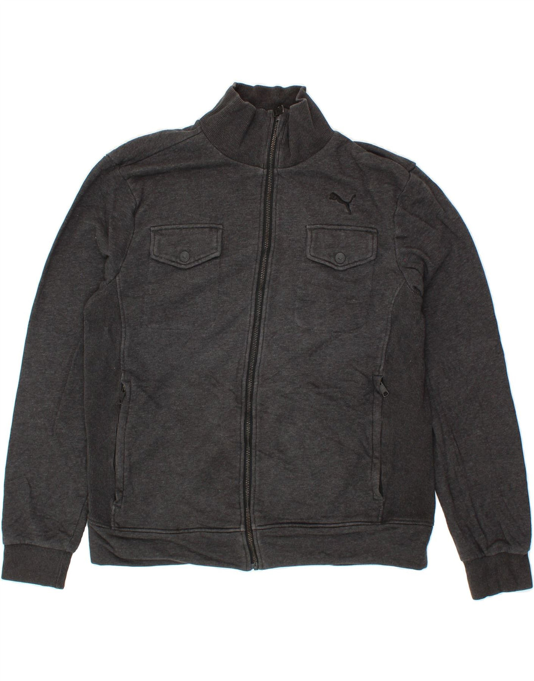 PUMA Mens Tracksuit Top Jacket Medium Grey Cotton Vintage Puma and Second-Hand Puma from Messina Hembry 