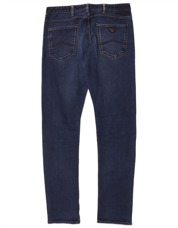 Armani Mens Slim Jeans W32 L32 Navy Blue Cotton