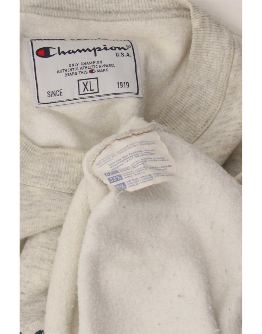Champion Mens Graphic Sweatshirt Jumper XL Grey Flecked Cotton