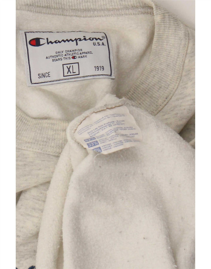 Champion Mens Graphic Sweatshirt Jumper XL Grey Flecked Cotton