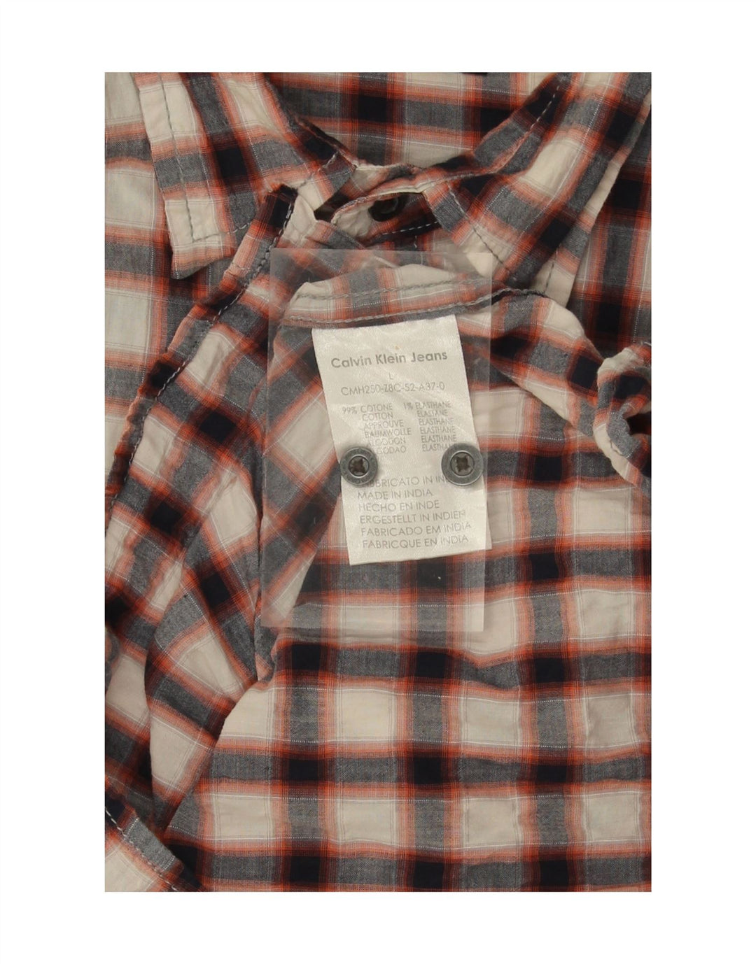 CALVIN KLEIN JEANS Mens Shirt Large Red Check Cotton Vintage Calvin Klein Jeans and Second-Hand Calvin Klein Jeans from Messina Hembry 