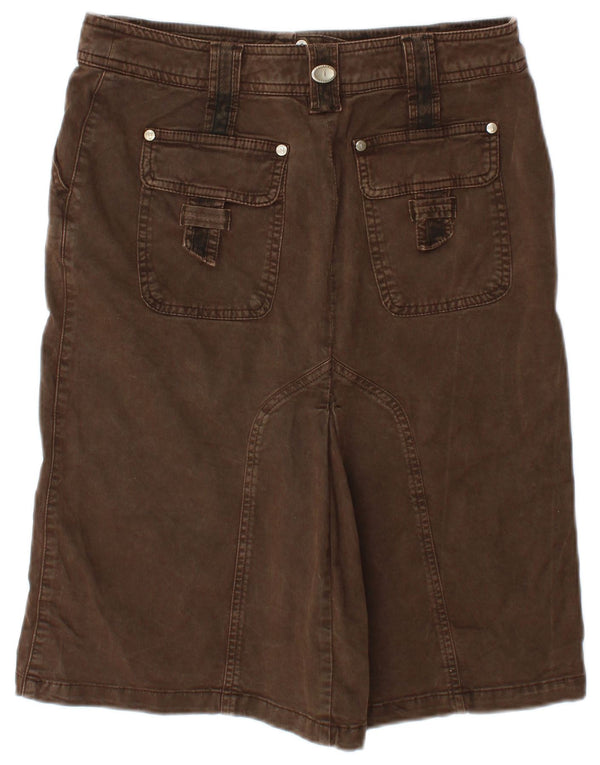 Trussardi Dame Denim Nederdel IT 42 Medium W30 Brun Bomuld