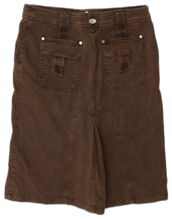 Trussardi Womens Denim Skirt IT 42 Medium W30 Brown Cotton