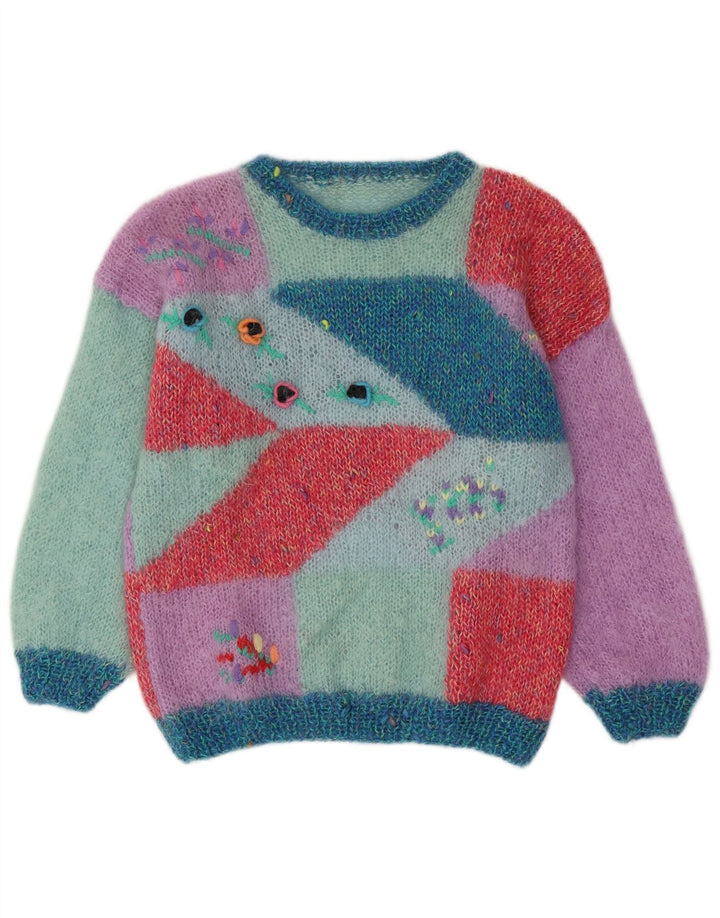 Vintage Womens Crew Neck Jumper Sweater UK 16 Large Multicoloured