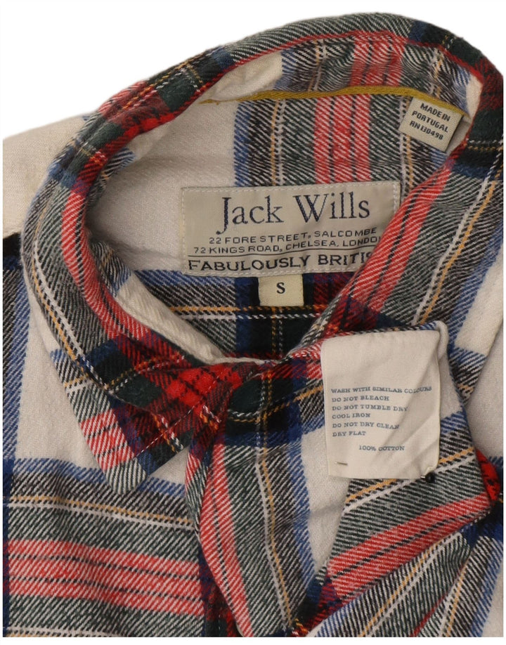 Jack Wills Mens Flannel Shirt Small Red Plaid Cotton