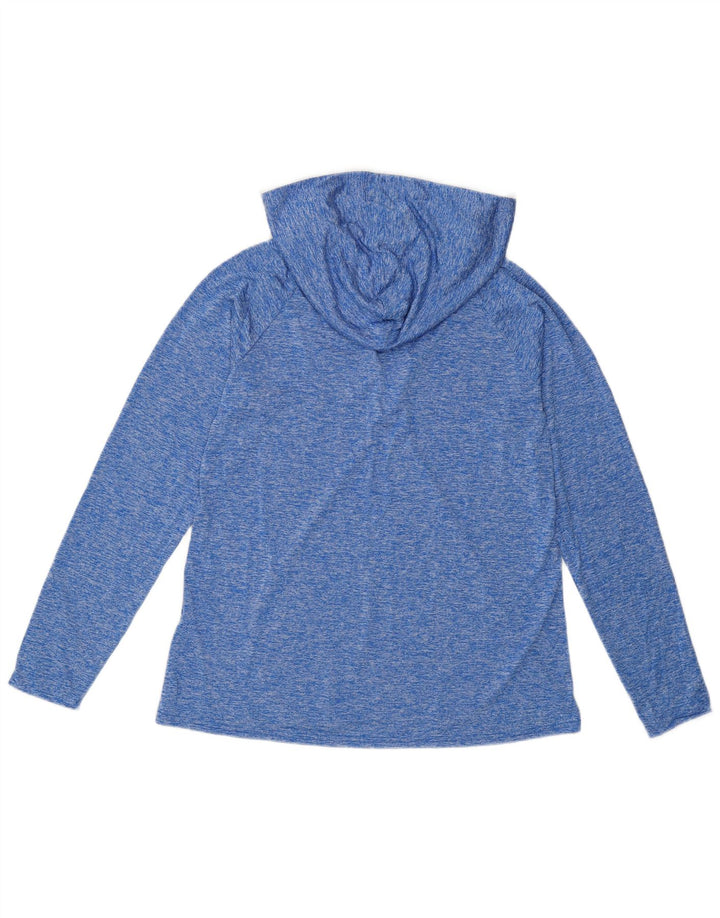 Under Armour Dame Hætte Top Langærmet UK 16 Stor Blå Polyester