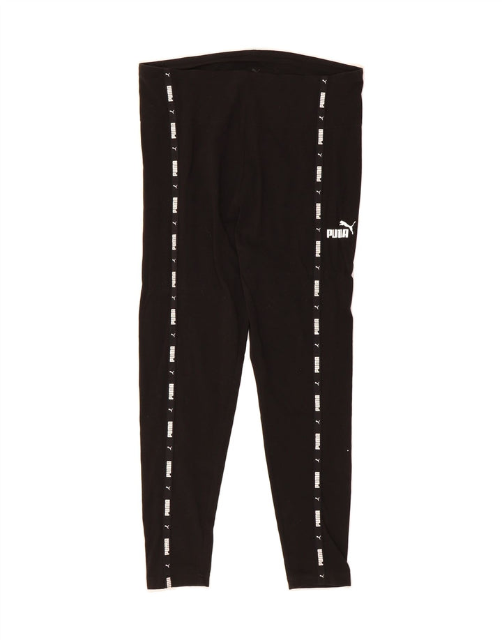 PUMA Womens Graphic Leggings UK 14 Large  Black Cotton Vintage Puma and Second-Hand Puma from Messina Hembry 