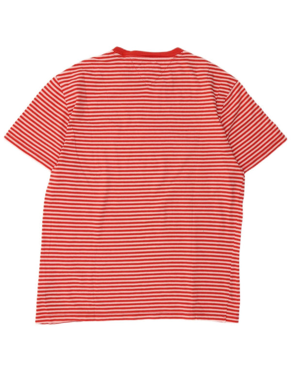 Tommy Hilfiger T-Shirt Homme Haut Large Rouge Rayé Coton