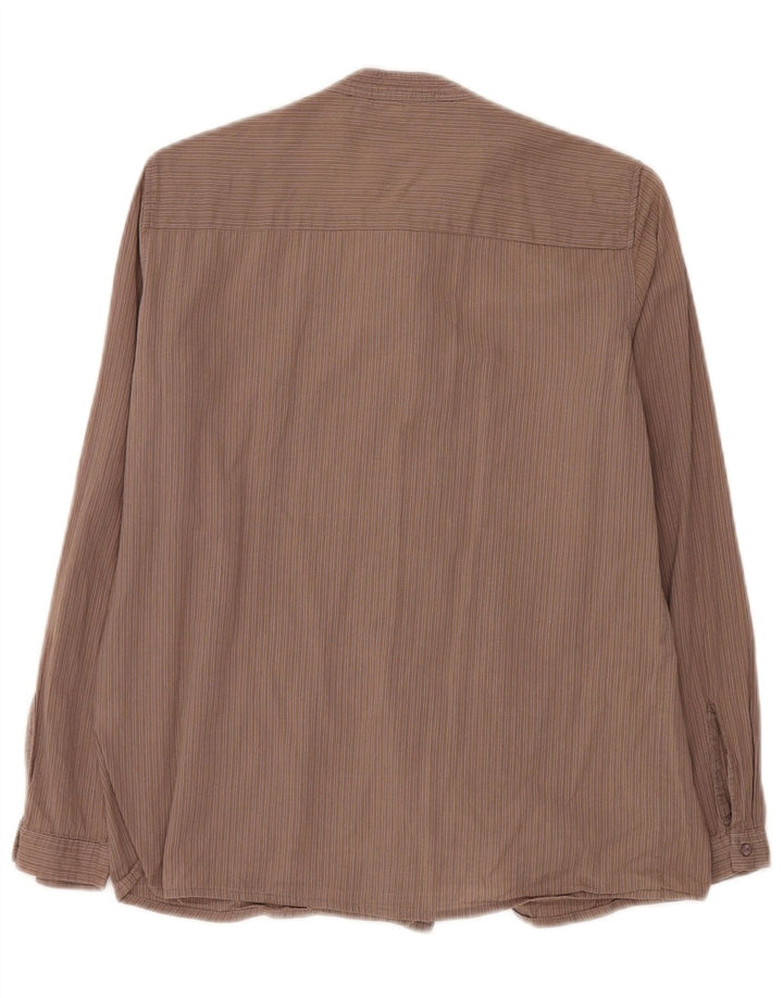 Zara Womens Tuxedo Shirt UK 12 Medium Brown Striped